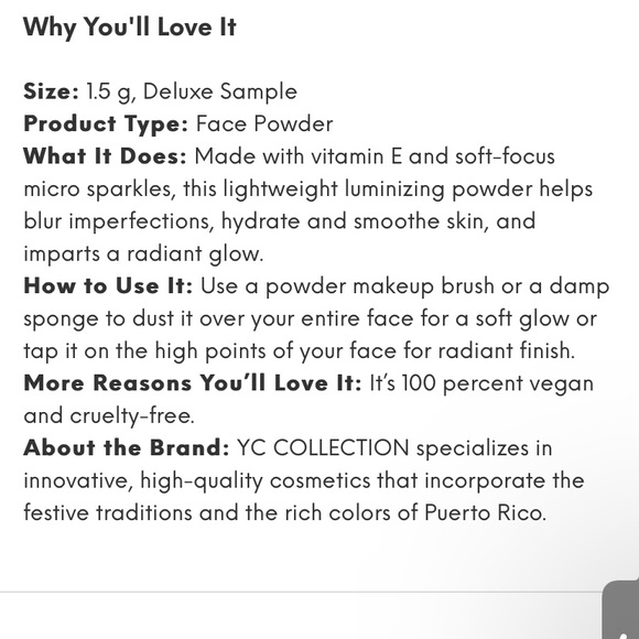 🔆5/$25 YC Collection Luminous Face Setting Powder in Honey - Picture 3 of 3